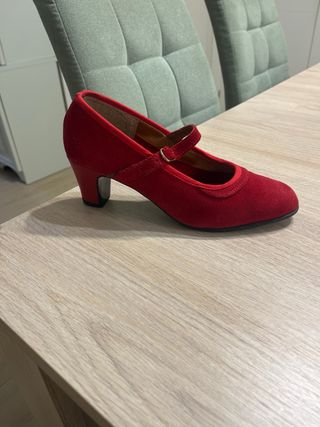 Zapato Baile Flamenco Rojo semiprofesional