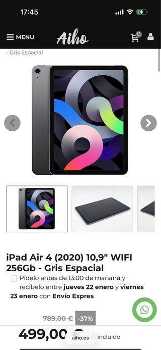 iPad Air 4 Plata/Gris Espacial