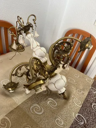 Lámpara de techo vintage cerámica y metal