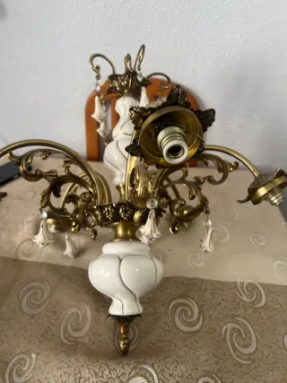 Lámpara de techo vintage cerámica y metal