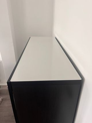 Consola Salón Ikea Cristal Madera Negra