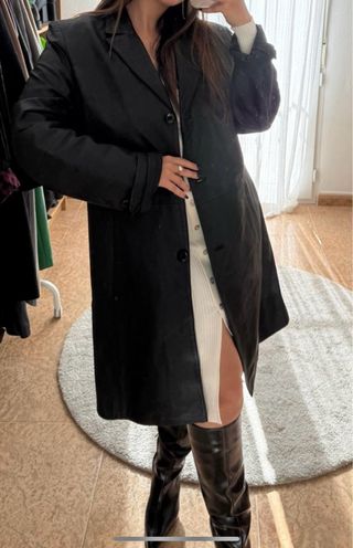 Abrigo de piel 100% negro