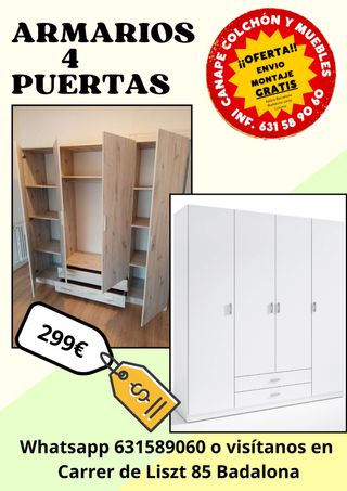 Armario 4 Puertas Madera