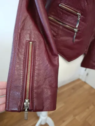 Cazadora Piel Burdeos