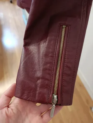 Cazadora Piel Burdeos