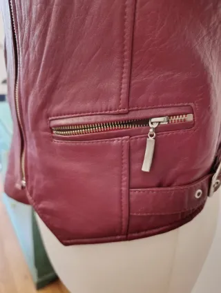 Cazadora Piel Burdeos