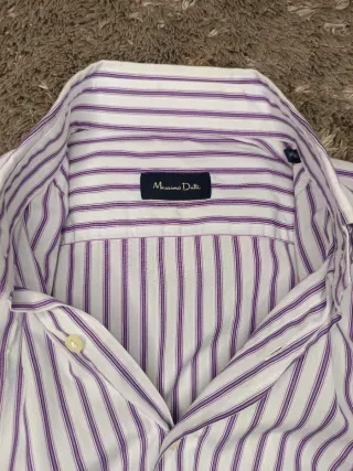 Camisa Rayas Morado y Blanco Massimo Dutti
