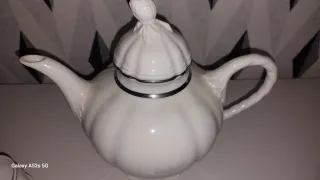 Juego de té porcelana blanco