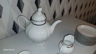 Juego de té porcelana blanco