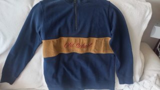 Sudadera Old School Azul Marino y Marrón