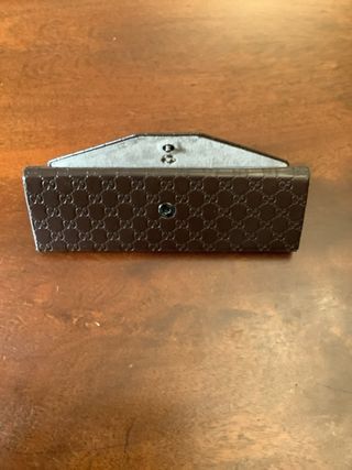 Funda gafas piel Gucci Marrón