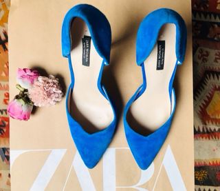 Zapatos de tacón Zara azul T/39