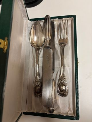 Cubiertos antiguos de plata españa joya oro