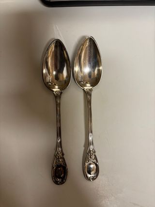 Cubiertos antiguos de plata españa joya oro