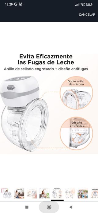 Sacaleches Eléctrico Jheppbay Manos Libres 2 pieza