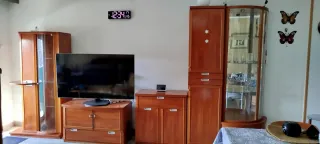 Mueble Comedor Madera y Cristal,