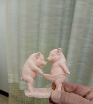 Simpatica statuetta maialino cartoni animati