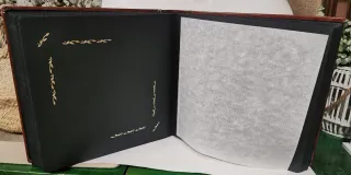 Álbum de fotos marrón con relieve