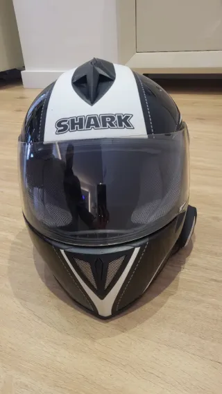 Casco de moto Shark negro y blanco talla Xs