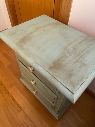 2 Mesitas Noche Vintage Verde Celeste