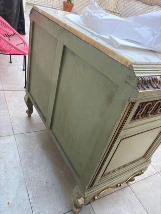 Tocador antiguo mármol y madera