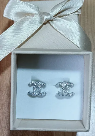 Pendientes Chanel Brillantes Plata