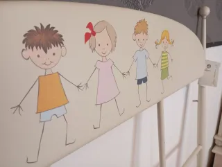 Cabecero Cama Infantil Forja y Madera