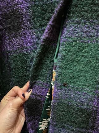 Cappotto Wu'Side a quadri verde/viola taglia S