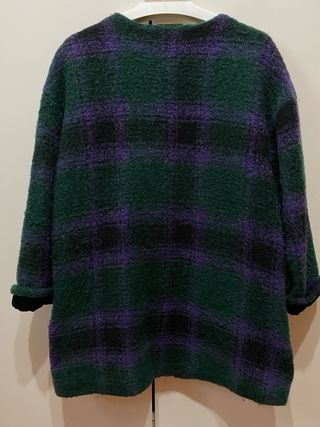 Cappotto Wu'Side a quadri verde/viola taglia S