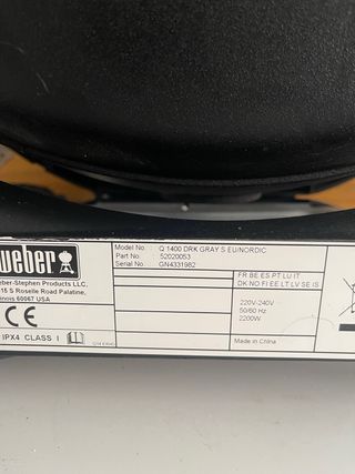 Barbacoa Elettrica Weber Q 1400 Nera