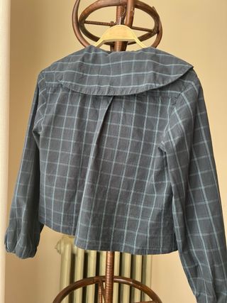 Blusa Zara cuello bebé cuadros
