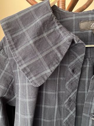 Blusa Zara cuello bebé cuadros