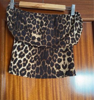 Top sin tirantes estampado leopardo