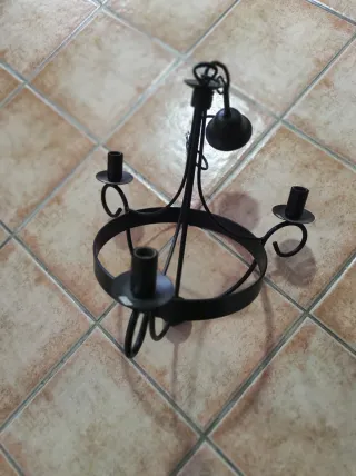 Lámpara de forja negra Dispongo de 5 lámparas