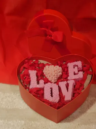 Velas artesanales LOVE corazón