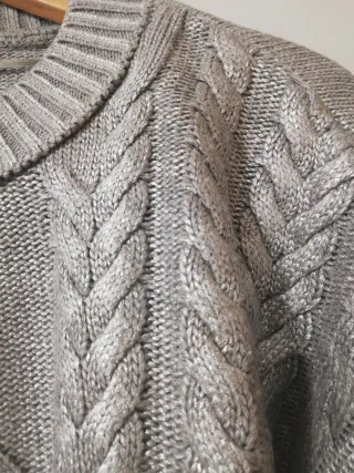 Jersey Mango trenzado plateado talla S