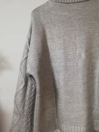 Jersey Mango trenzado plateado talla S