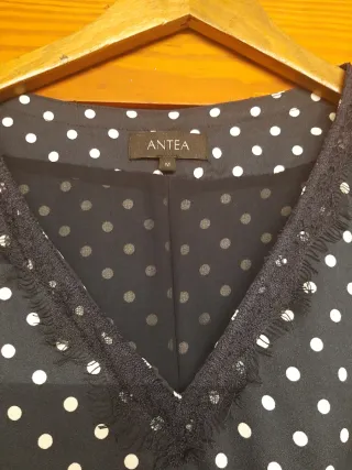 Vestido lunares azul talla L