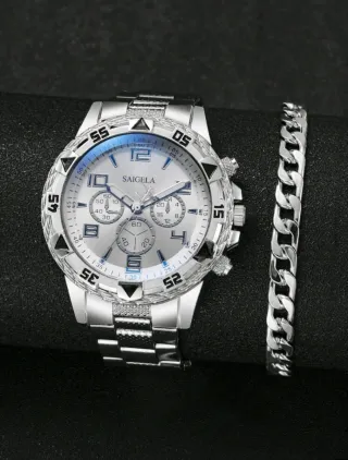 Reloj hombre Plata y Blanco