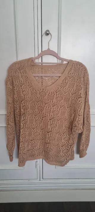 Jersey de canalé marrón claro