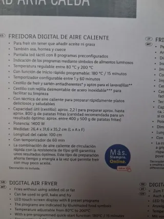 Freidora de Aire A ESTRENAR SilverCrest Digital