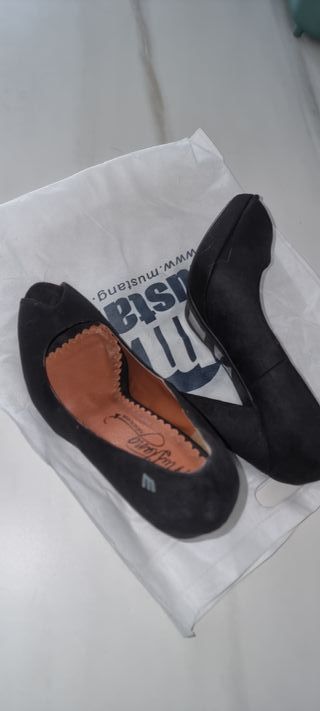Zapatos Mustang Tacón Peep Toe Talla 41