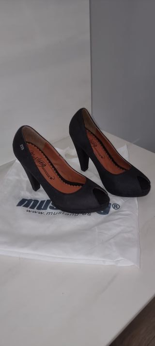Zapatos Mustang Tacón Peep Toe Talla 41