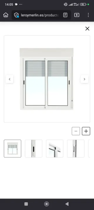 Ventana corredera 100x120 con persiana