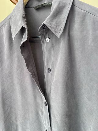 Blusa Zara Gris Ancha