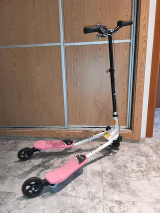 Patinete de 3 Ruedas Plegable Color rosa