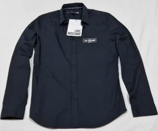 Camisa Love Moschino Milano Manga Larga Negra.