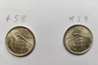 4 Monedas 50 Pesetas Franco