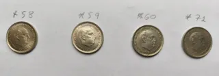 4 Monedas 50 Pesetas Franco