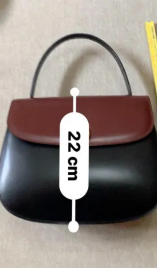 Borsa vintage Ottino pelle nera e marrone